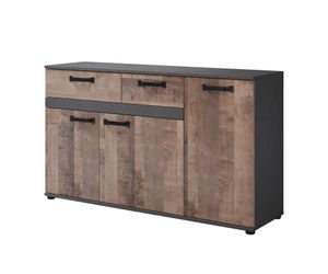 trendteam Garderobe Sideboard Stripe_ Matera Melamin/Eiche Tabak Melamin 142 x 83 x 41 cm