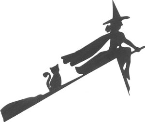 Čarodejnica na metle Cat Door Corner Sign, Door Corner Witch Decor, Halloween Door Corner Decor, Door Corner Decor, Right Angle Halloween Sign, Door Corner Sign