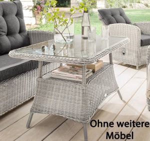 Destiny Loungetisch Casa / Merano Vintage Weiß Tisch Gartentisch - Ohne weitere Möbel -
