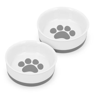 Navaris 2x Hundenapf Futternapf Fressnapf - Futterschüssel Napf Set für Hunde Katzen - Näpfe mit Silikon Boden - spülmaschinenfest rutschfest