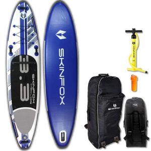 SKINFOX SEAHORSE CARBON-SET (335x78x15)  4-TECH L-CORE SUP Paddelboard blau - Farbe: Blau - Groesse: Board,Bag,Pumpe