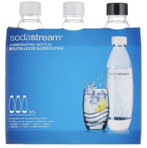 Tavné láhve SodaStream pro přístroje Source, Play, Power, Spirit, Fizzi a Genesis Carbonator, 1 l, balení 3 ks (3 x 1 l)
