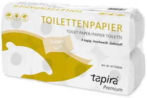 Tapira Toilettenpapier 4-lagig hochweiß 72 Rollen à 150 Blatt