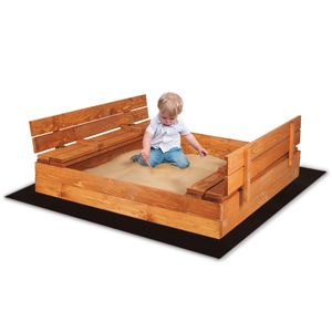 Springos® Sandkasten mit Sitzbänken 120 x 120 cm Imprägniert Holzsandkasten Sandbox mit Deckel Holz Sandkiste inkl. Bodenvlies Springos® Sandkasten mit Sitzbänken 120 x 120 cm Imprägniert Holzsandkasten Sandbox mit Deckel Holz Sandkiste inkl. Bodenvlies