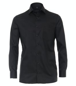 Casa Moda - Comfort Fit - Bügelfreies Herren Business Langarm Hemd mit extra langem Arm (006889), Größe:42, Farbe:Schwarz (800)