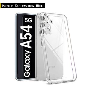 Für Samsung Galaxy A54 5G - Handy Silikon Hülle Transparent Kamera Schutz Hülle Tasche Case Handyhülle Cover