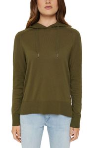 Esprit Sweater Pullover in Hoodie-Optik aus Pima-Baumwolle Grün dark khaki 081EE1I320-355