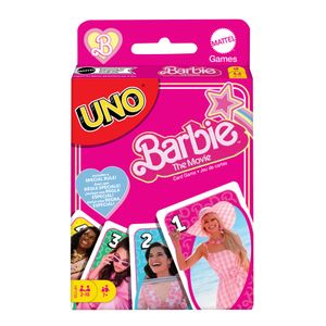 UNO Kartenspiel zum Barbie-Spielfilm, inspiriert vom Film für den Familienabend, Spieleabend, Reisen, Camping und Party​​