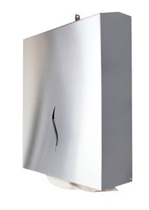 Medi-Inn Papierhandtuchspender aus Edelstahl 35 x 26,5 x 10 cm silber für 400 Blatt (1 Stück)