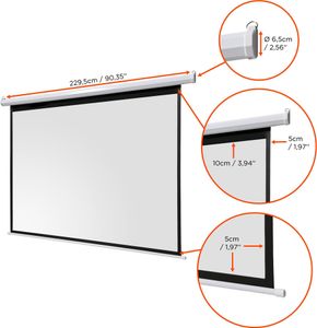 celexon basic Motor-Leinwand 100" | 200x150 cm 4:3 | elektrische Full-HD 4K Beamer-Leinwand für Heimkino oder Büro-Präsentationen | geeigent zur Deckenmontage oder Wandmontage | inkl. Fernbedienung