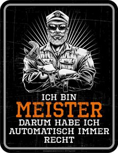 Schrauber Meister - Blech-Schild Spruch - Blechschild 17x22 cm