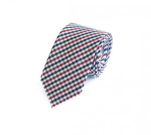 Fabio Farini elegante karierte Krawatte für Hochzeit, Konfirmation, Ball in 6 cm oder 8 cm zur Auswahl, Breite:6cm, Farbe:Rot Blau Weiß