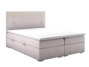 MOB, Manželská posteľ Boxspring 140 cm - Grini (béžová) (s úložným priestorom)