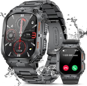 Smartwatch Herren mit Telefonfunktion, 1,95" AMOLED-Bildschirm mit 24/7 Herzfrequenz, Blutdruck Android iOS 100+ Sportmodi IP68 Wasserdicht, Always on