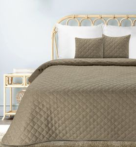 Decke Tagesdecke Bettüberwurf Lein-Optik 1 dunkelbeige 170x210 cm cm dunkelbeige