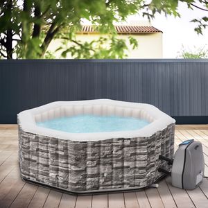 Zewnętrzne nadmuchiwane jacuzzi "Carosino" dla 5 osób podgrzewane 195 x 70 cm o wyglądzie kamienia