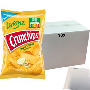Lorenz Crunchips Cheese&Onion (10x150g Tüten) + usy Block