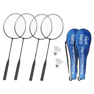 L.A. Sports Badminton 2er Set Easy Federball-Spiel 2 - 4 Spieler Schläger Ball & Tragetasche