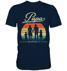 Papa Tochter Sohn Frau Vatertag Geschenk Vater T-Shirt – Navy / M