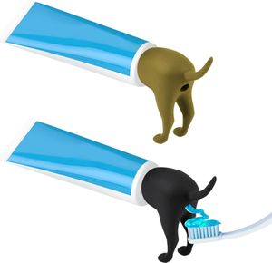 2Stück Pooping Dog Butt Zahnpasta-Aufsatz, Lustige Zahnpastakappen, Kreative Zahnpastaspender, Streich-Geschenk, Badezimmer Dekoration für Familie, Kinder und Erwachsene