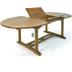 CASARIA® Gartentisch Wetterfest Holz Ausziehbar FSC®-zertifiziert 200cm 80kg Belastbarkeit Schirmhalterung Garten Balkon Tisch Eukalyptus 6-8 Personen