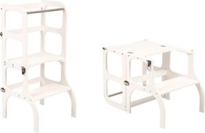 Helferturm 2in1 Tisch | Montessori Küchenhelfer für Kinder | Lernturm Schemel aus Holz | Küchenhelfer Lernstuhl | Stehhocker Helferturm 2in1 Tisch | Montessori Küchenhelfer für Kinder | Lernturm Schemel aus Holz | Küchenhelfer Lernstuhl | Stehhocker