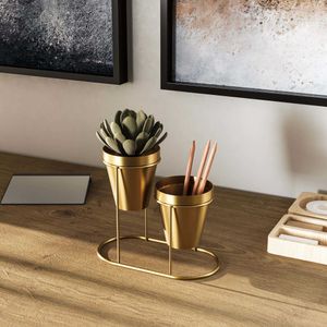 Evila Originals, GED-015, Dekoratives Metallaccessoire, Gold, 19 x 10 x 16 cm