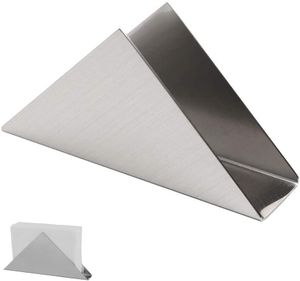 Serviettenhalter Moderner Dreieck Serviettenständer aus Edelstahl für Arbeitsplatte Küche Esstisch (Silber)