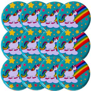 12 Stück TE-Trend Yoyo Jojo Set Motiv Regenbogen Einhorn Metall 60mm Mädchen Kinder Spielzeug Mitbringsel Mitgebsel Kindergeburtstag