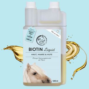 Biotin Liquid 1 L - Biotin für Pferde - Biotin Pferd hochdosiert - Zink Biotin Flüssig für Pferde