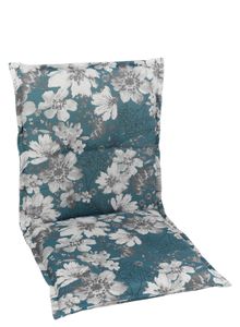 GO-DE Textil, Sesselauflage nieder, Blumen petrol, 19229-02