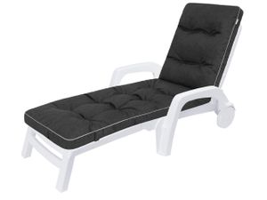 Hobbygarden Gartenliege Auflagen für Deckchair Polsterauflage für Sonnenliege - Liegenauflage Hugo 201 x 55 x 8 cm, Schwarz