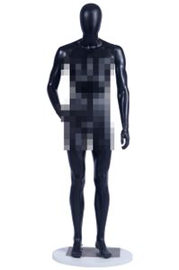 MC-1B schöne männliche abstrakte schwarz Matt lackierte Schaufensterpuppe Schaufensterfigur abstraktes Gesicht