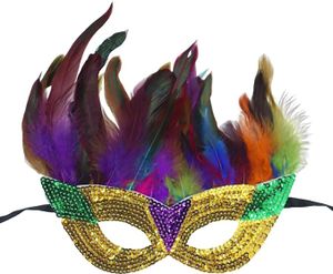 Lady of Luck Feder Maske Venezianische, Karneval Party Damen Maskerade für Halloween Cosplay Kostüm Accessoire Party Ball