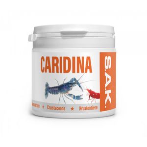 S.A.K. Caridina Baby - kompletní extrudované krmivo pro krevety. Poskytuje dostatek živin pro tvorbu krunýře a bezproblémové převlékání krevet a raků. Granule 75 g (150 ml)