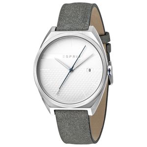 ESPRIT Herren Quarz-Uhr analoge Armband-Uhr mit Datumsanzeige Silber