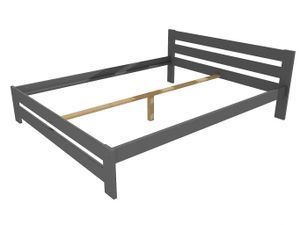 Manželská postel VMK005B masiv borovice (Rozměr: 200 x 200 cm, Barva dřeva: barva šedá)