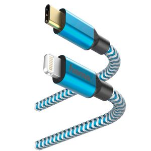 Schnelllade-/Datenkabel "Reflective", USB-C - Lightning, 1,5 m, blau (00183311)