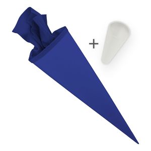 itenga Set Blau Bastelschultüte Rohling 70 cm rund + Schultüten Spitzenschutz