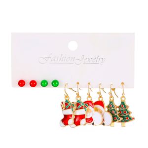 INF Weihnachtsohrringe Set 5-Paar Mehrfarbig