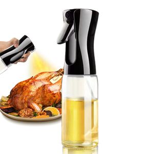 Ölsprüher für Speiseöl Sprühflasche öl Glas Lebensmittelecht Edelstahl Ölspray zum Kochen Olivenöl 220ml（Schwarz）
