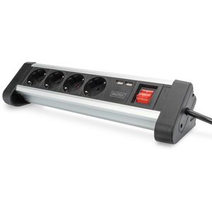 DIGITUS Steckdosenleiste 4-fach 2x USB mit Schalter