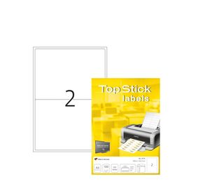 TOP STICK Universal-Etiketten 199,6 x 143,5 mm weiß 200 Etiketten auf 100 Blatt
