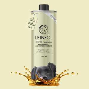 Leinöl für Hunde, Katzen & Pferde 500 ml - 100 % rein & natürlich - kaltgepresstes Leinöl aus Leinsamen für Hunde, Katzen & Pferde