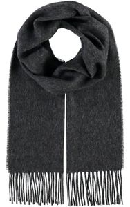 FRAAS Schal Wool Scarf with Fringes Charcoal grau