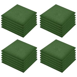 vidaXL Ochranné dlaždice proti pádu 24 ks. Pryžové 50 x 50 x 3 cm Zelené