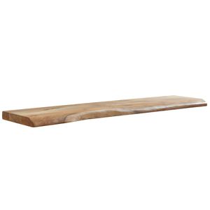 WOHNLING Wandregal mit Baumkante Akazie Massivholz 120 cm, Design Schweberegal Wandboard Massiv, Regal Holz Natur, Landhausstil Hängeregal