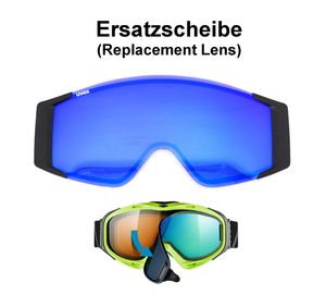 Uvex g.gl 3000 Top change ess Ersatz Wechselvisier für Skibrillen Replacement Lens for Goggles SL mirror blue S2 und Basis smoke