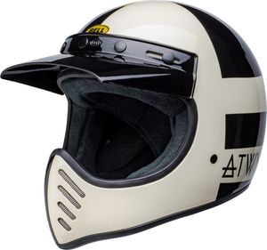 Bell Moto-3 Atwyld Orbit Motocross Helm (Black/White/Gold,S  (55/56))
