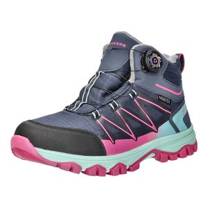 Sneakers Kinder-Mädchen-Allwetterstiefel-Winterstiefel-Schneestiefel gefüttert Blau-Fuchsia-Mehrfarbig, Farbe:blau, EU Größe:35